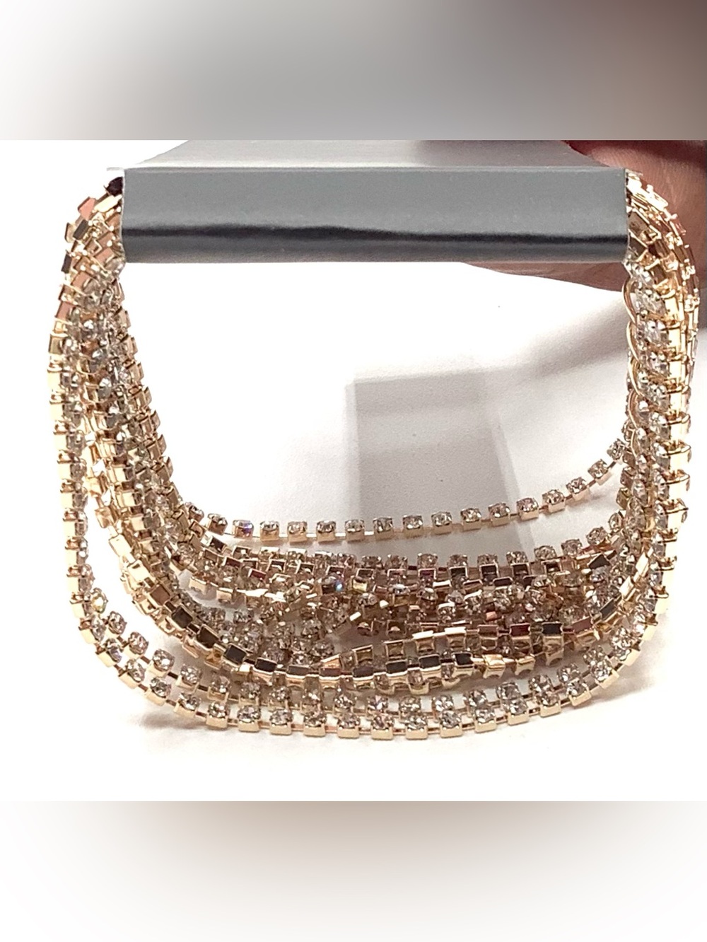 paparazzi Gold Multi-Strand Crystal Bracelet